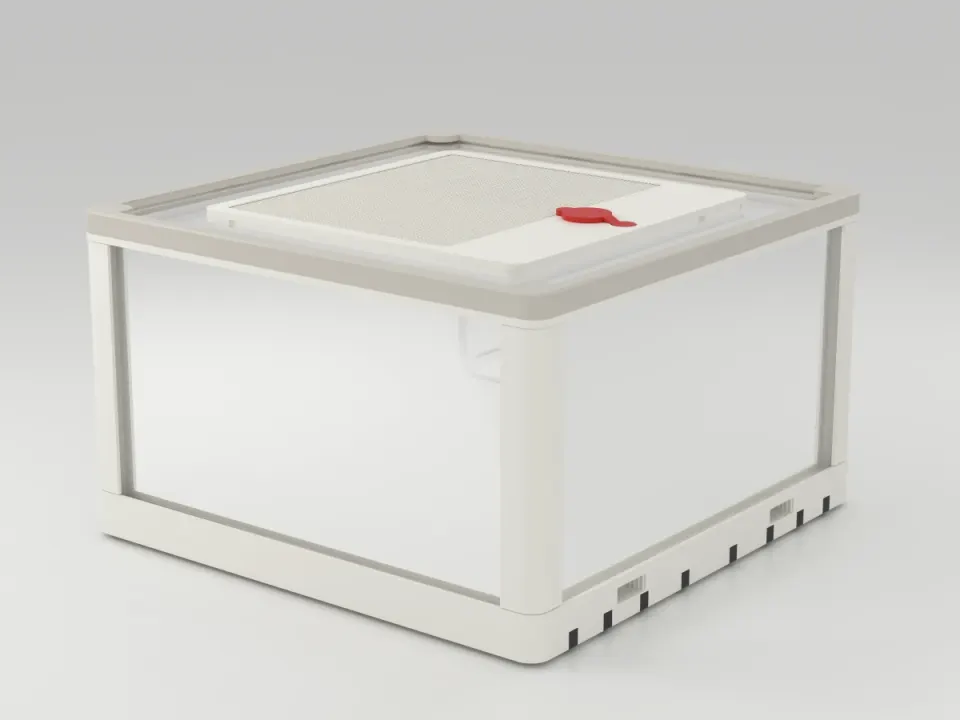 Show: The 200 x 200 x 100 mm Acrylic Arena from the side