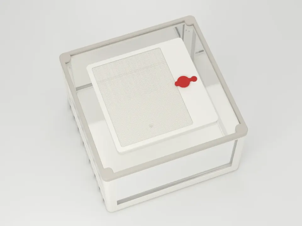 Show: The 200 x 200 x 100 mm Acrylic Arena from above