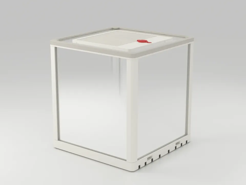 Show: The 200 x 200 x 200 mm Acrylic Arena from the side