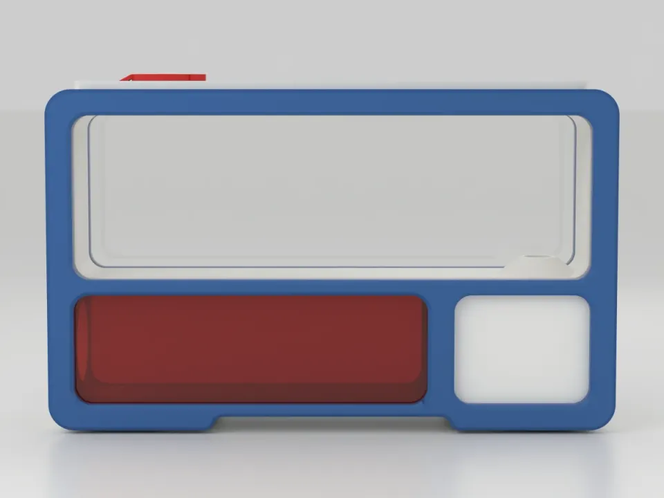 The AntHome from the front with ocean blue bezels