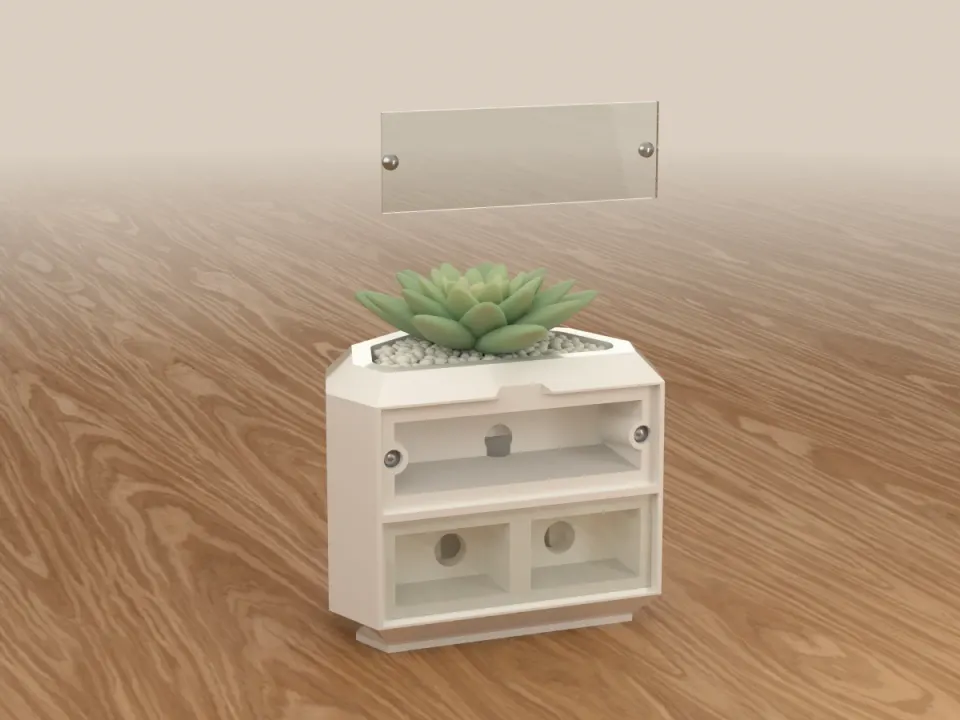 Show: The Vertical Ceramic Nest with its top window lifted off
